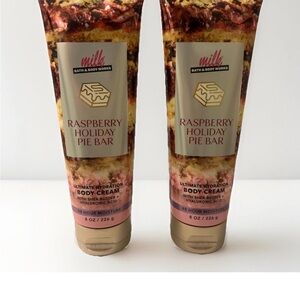 Bath & Body Works Raspberry Holiday Pie Bar Body Cream, Set of 2, New